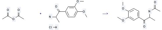1-Propanone, 2-amino-1-(3,4-dimethoxyphenyl)-, hydrochloride can be used to produce 2-(Acetylamino)-1-(3,4-dimethoxyphenyl)-1-propanon